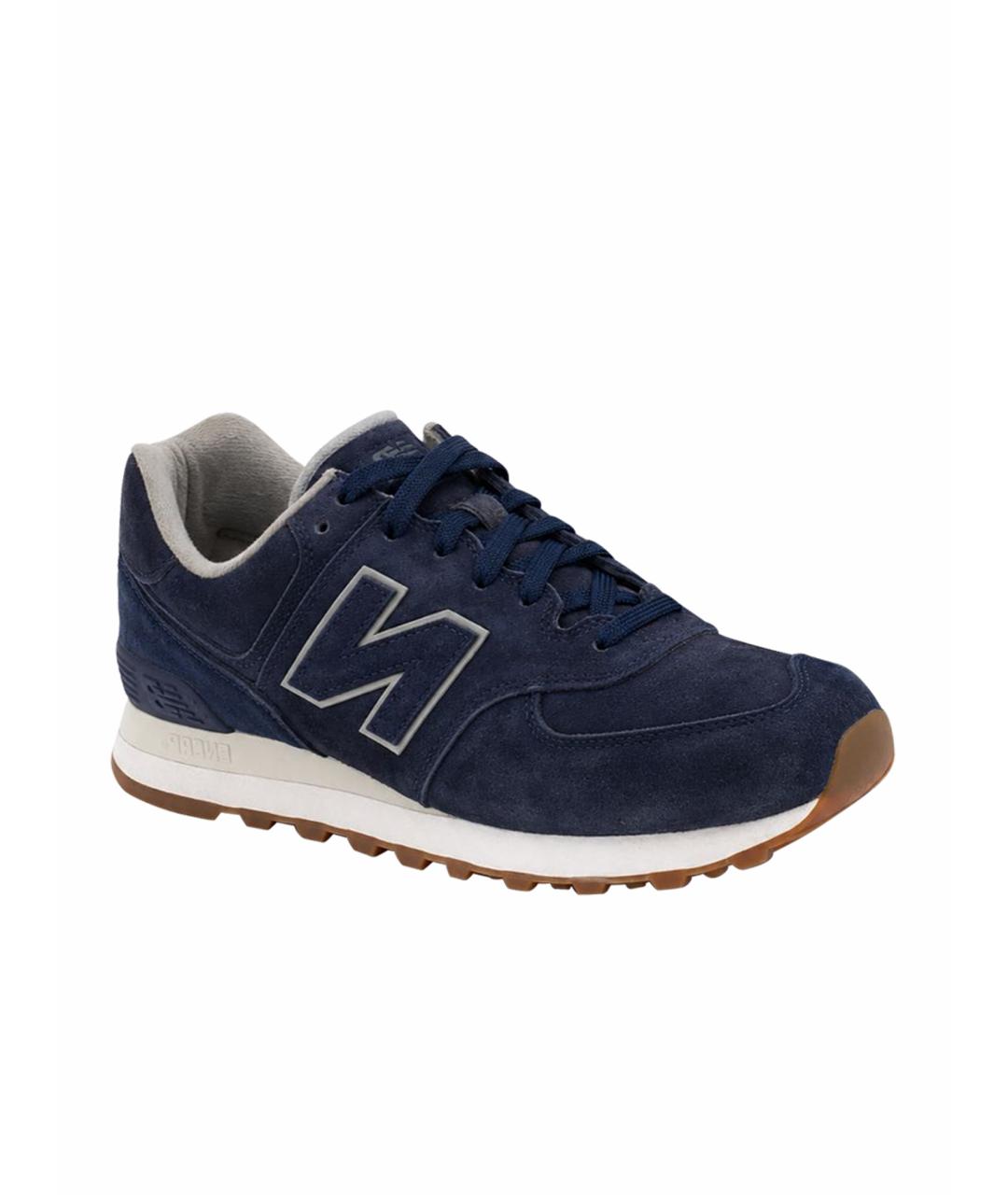 NEW BALANCE Темно-синие замшевые низкие кроссовки / кеды, фото 1