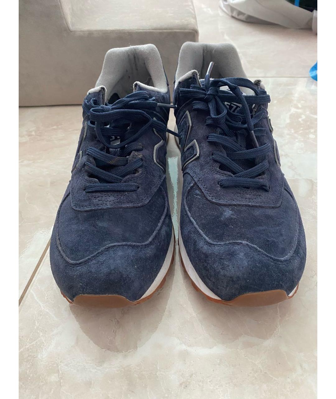 NEW BALANCE Темно-синие замшевые низкие кроссовки / кеды, фото 2