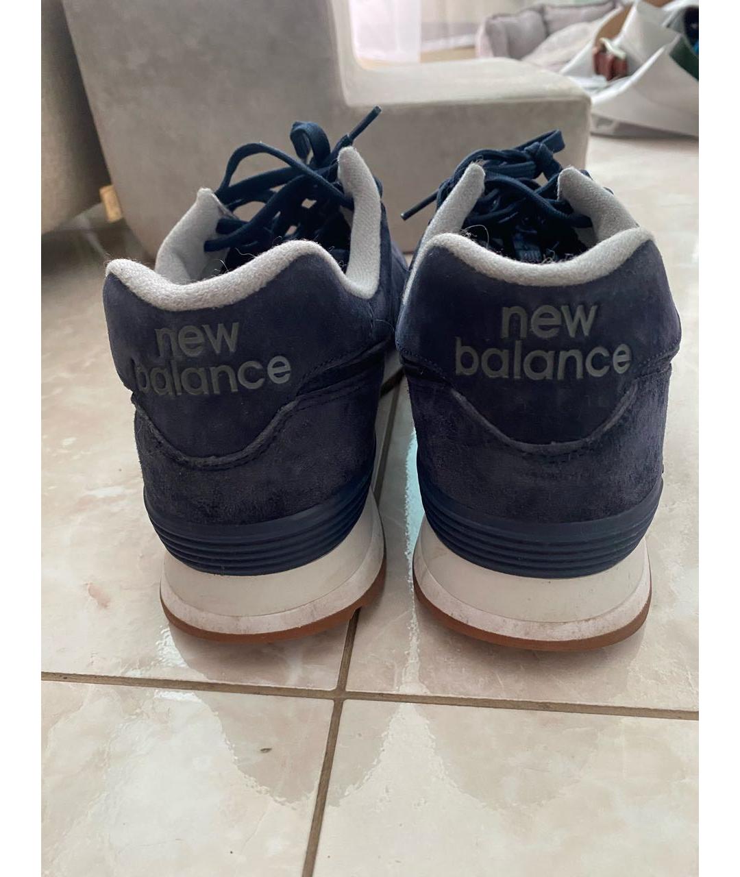 NEW BALANCE Темно-синие замшевые низкие кроссовки / кеды, фото 4