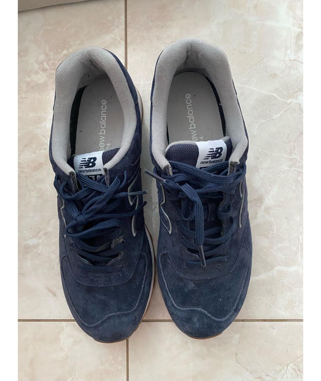 NEW BALANCE Темно-синие замшевые низкие кроссовки / кеды, фото 3