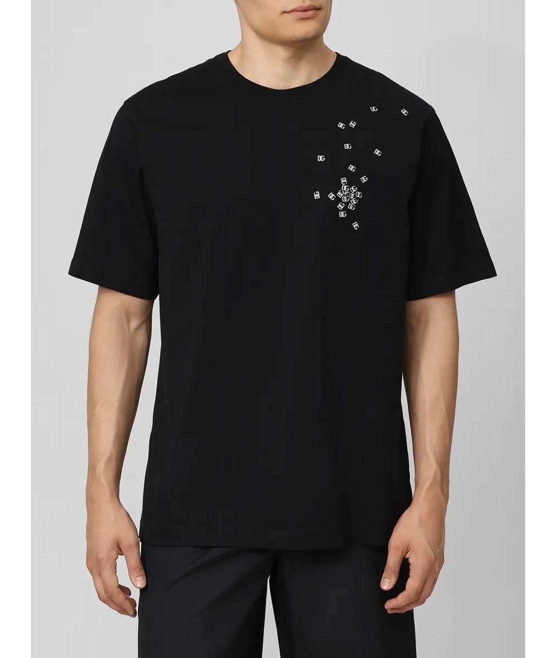 DOLCE&GABBANA Черная хлопковая футболка, фото 4