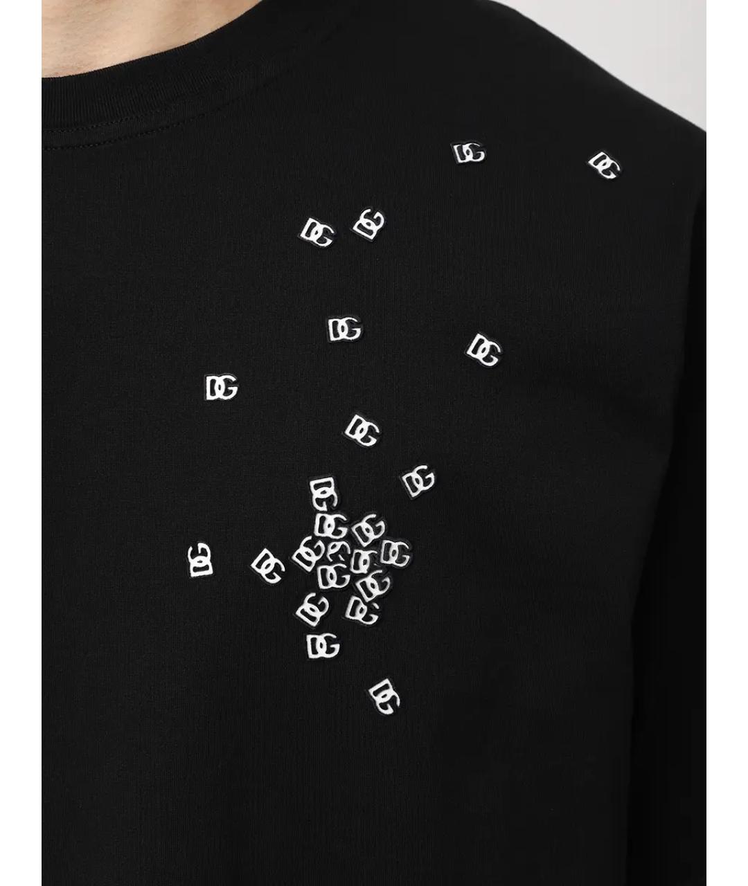 DOLCE&GABBANA Черная хлопковая футболка, фото 5