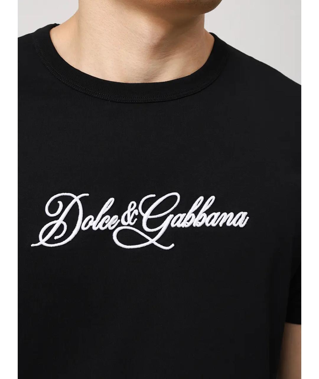 DOLCE&GABBANA Черная хлопковая футболка, фото 5