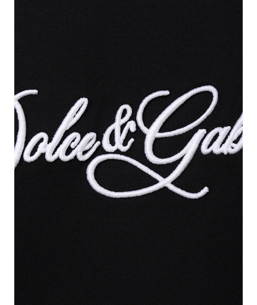 DOLCE&GABBANA Черная хлопковая футболка, фото 6