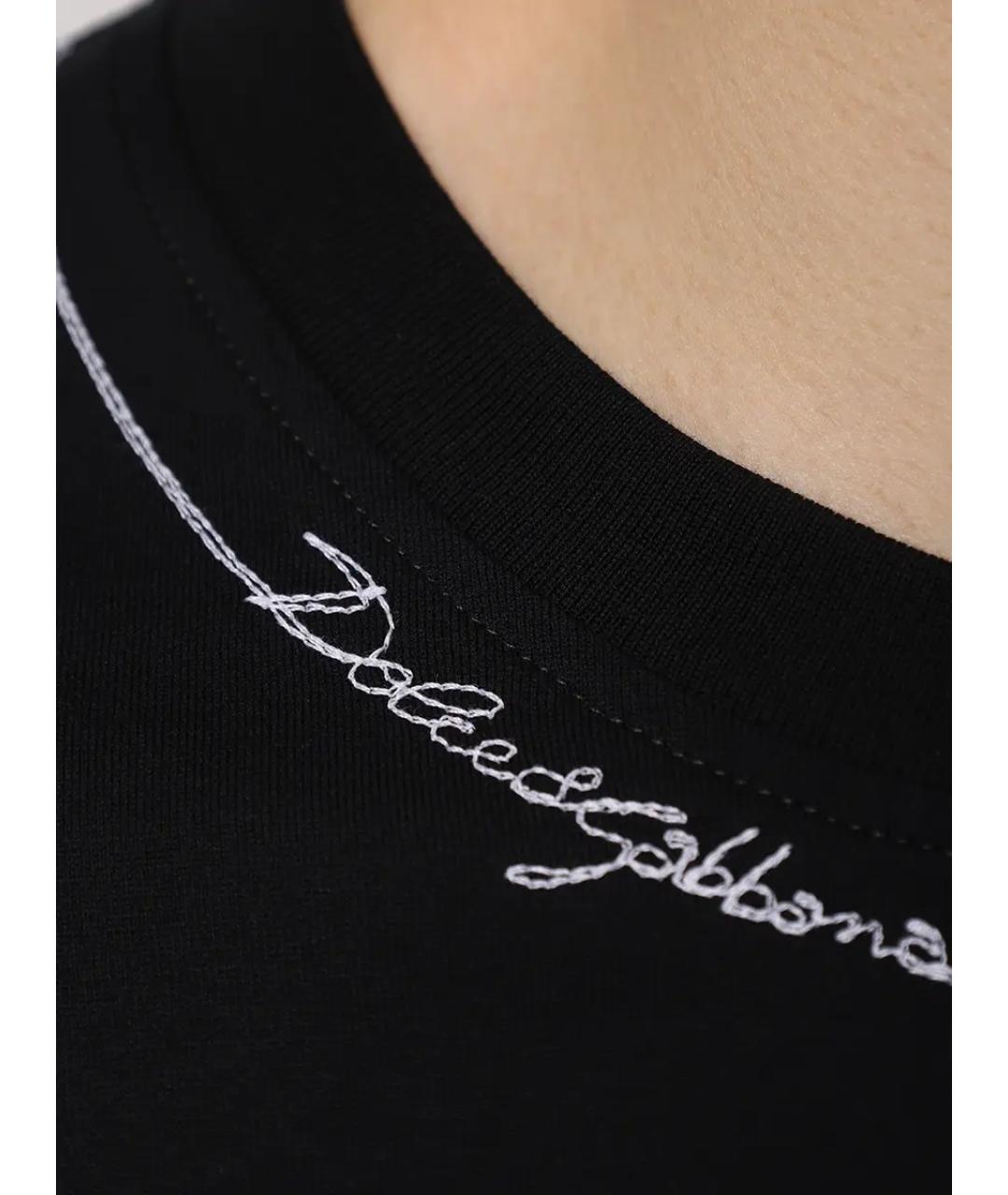 DOLCE&GABBANA Черная хлопковая футболка, фото 6