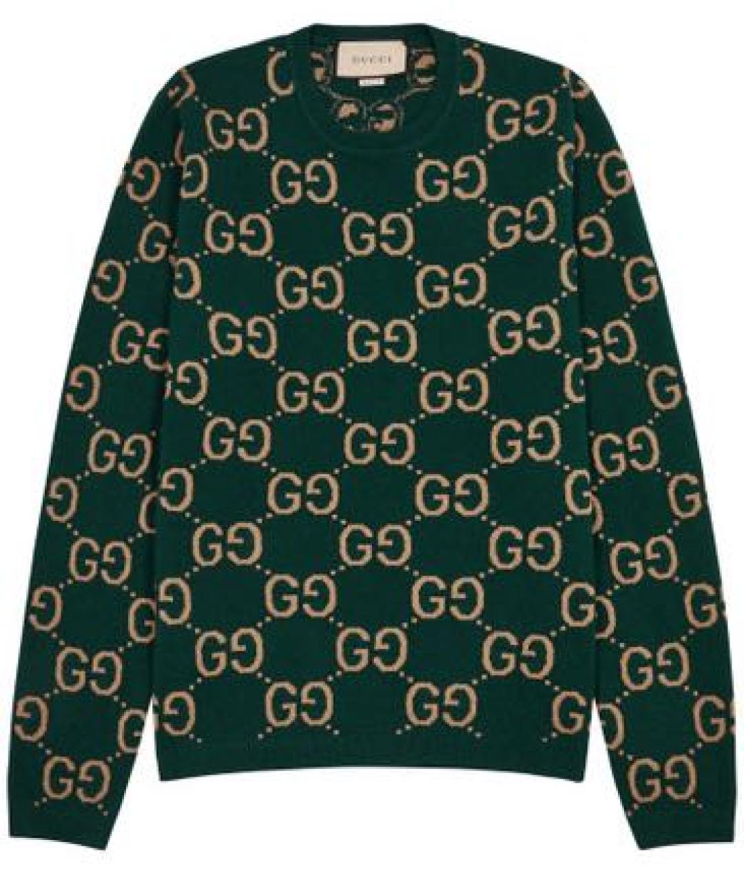 GUCCI Зеленый джемпер / свитер, фото 1
