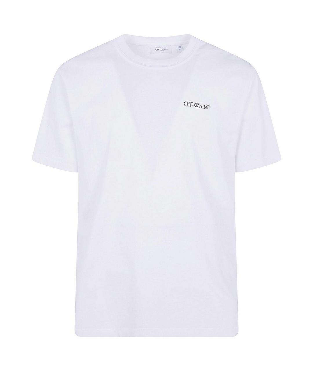 OFF-WHITE Белая хлопковая футболка, фото 1