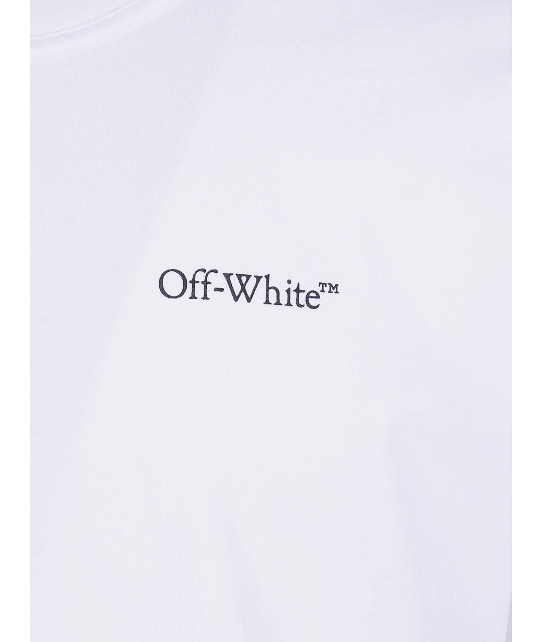 OFF-WHITE Белая хлопковая футболка, фото 3