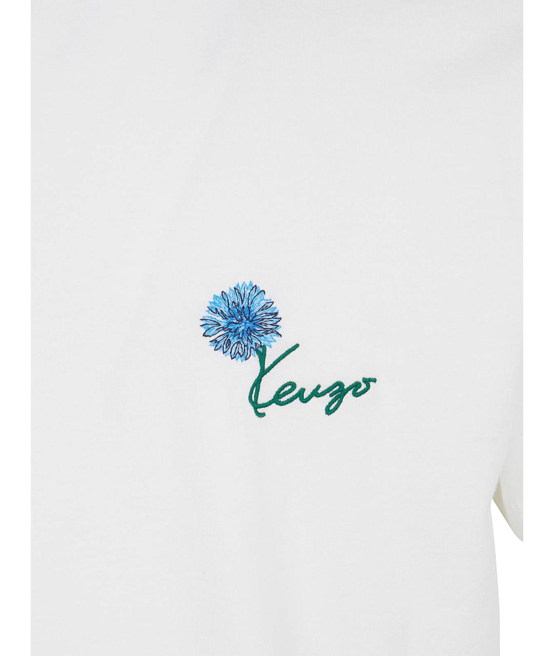 KENZO Белая хлопковая футболка, фото 3