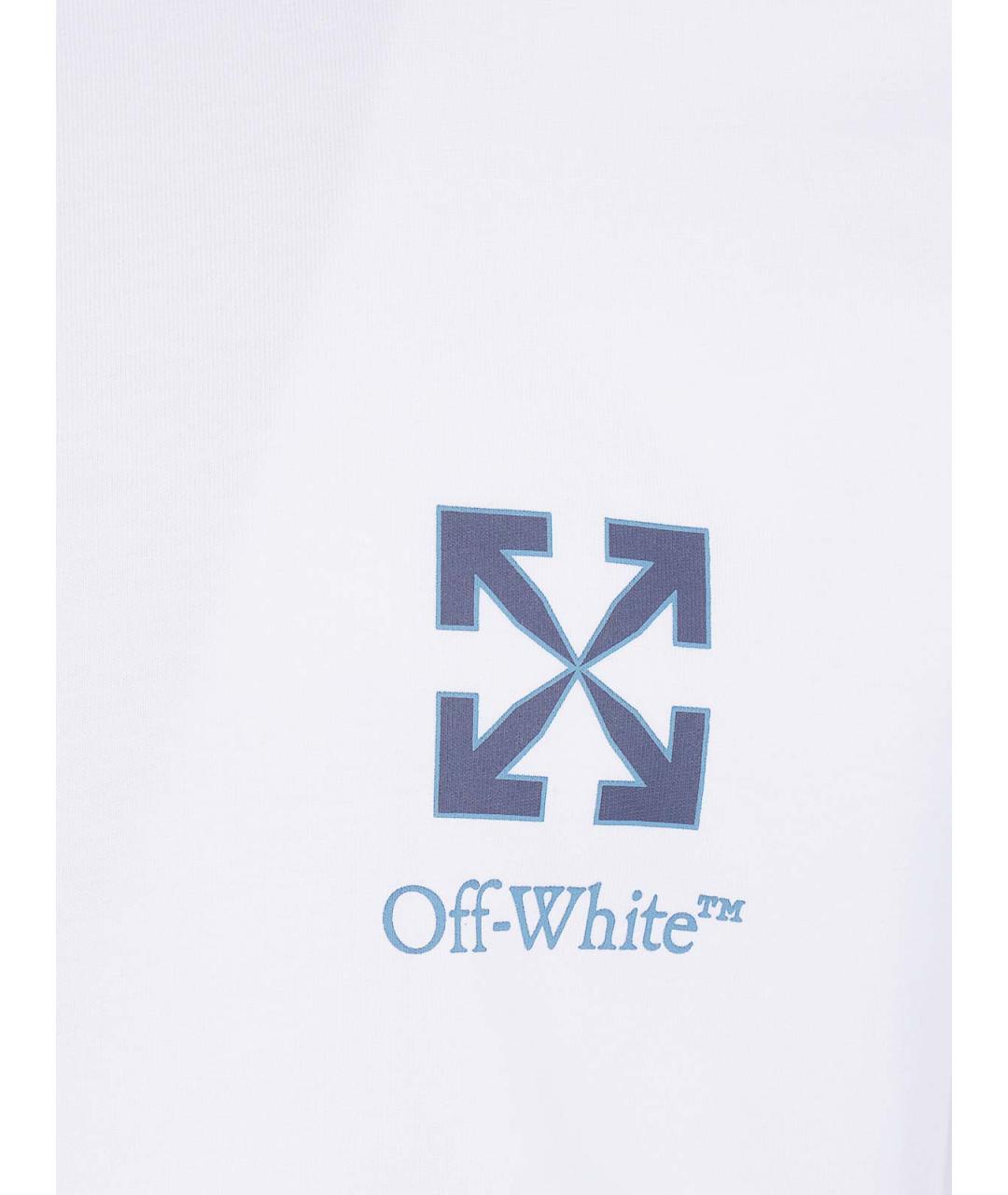 OFF-WHITE Белая хлопковая футболка, фото 3