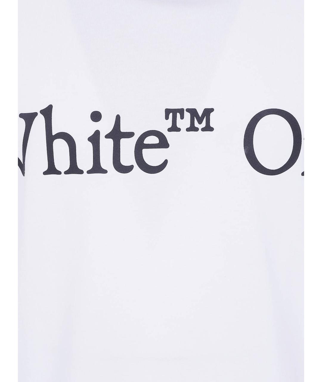 OFF-WHITE Белая хлопковая футболка, фото 3