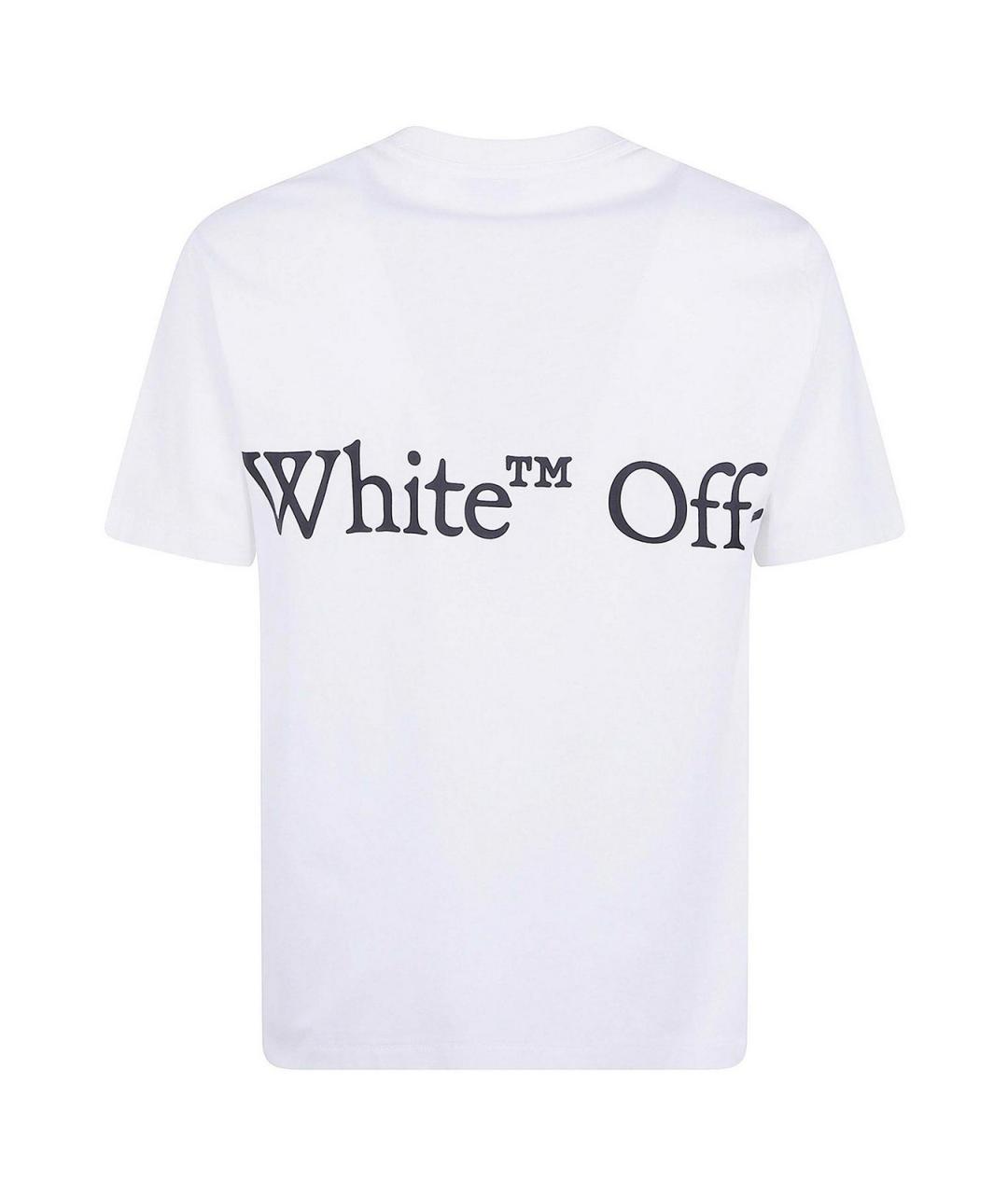 OFF-WHITE Белая хлопковая футболка, фото 2