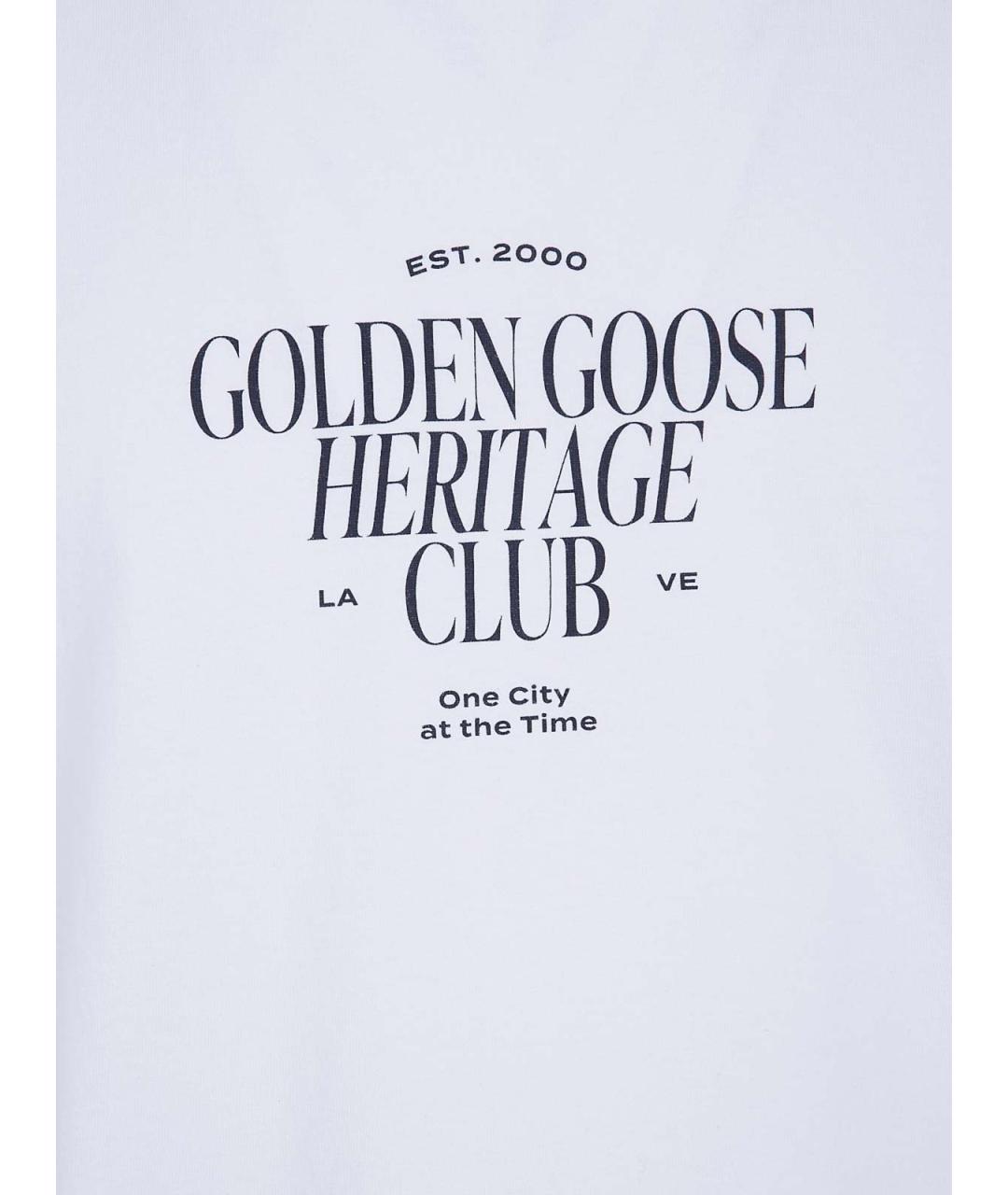 GOLDEN GOOSE Белая хлопковая футболка, фото 3