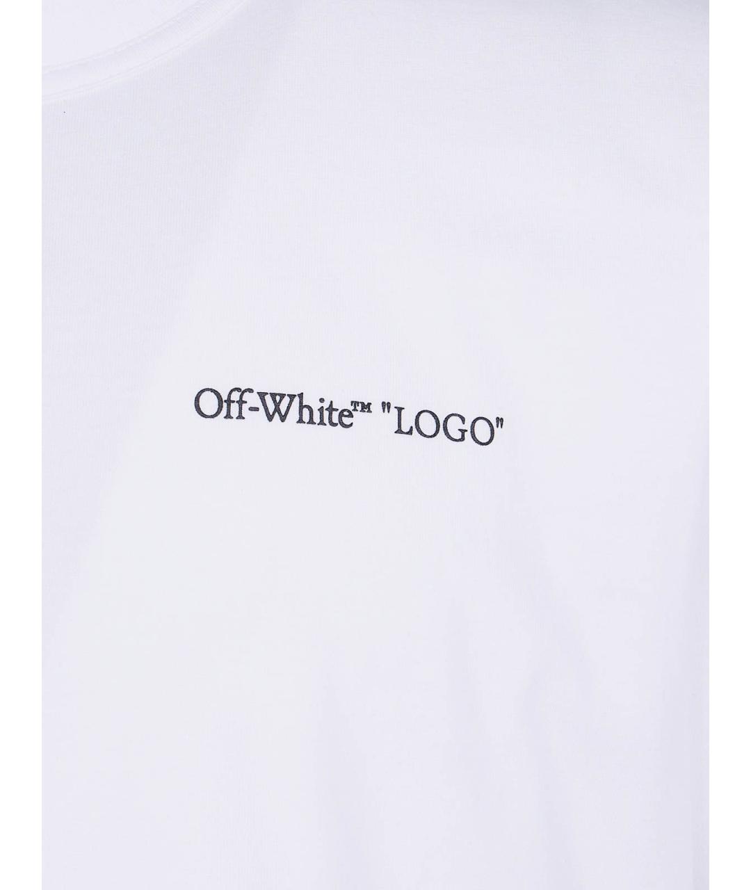 OFF-WHITE Белая хлопковая футболка, фото 3