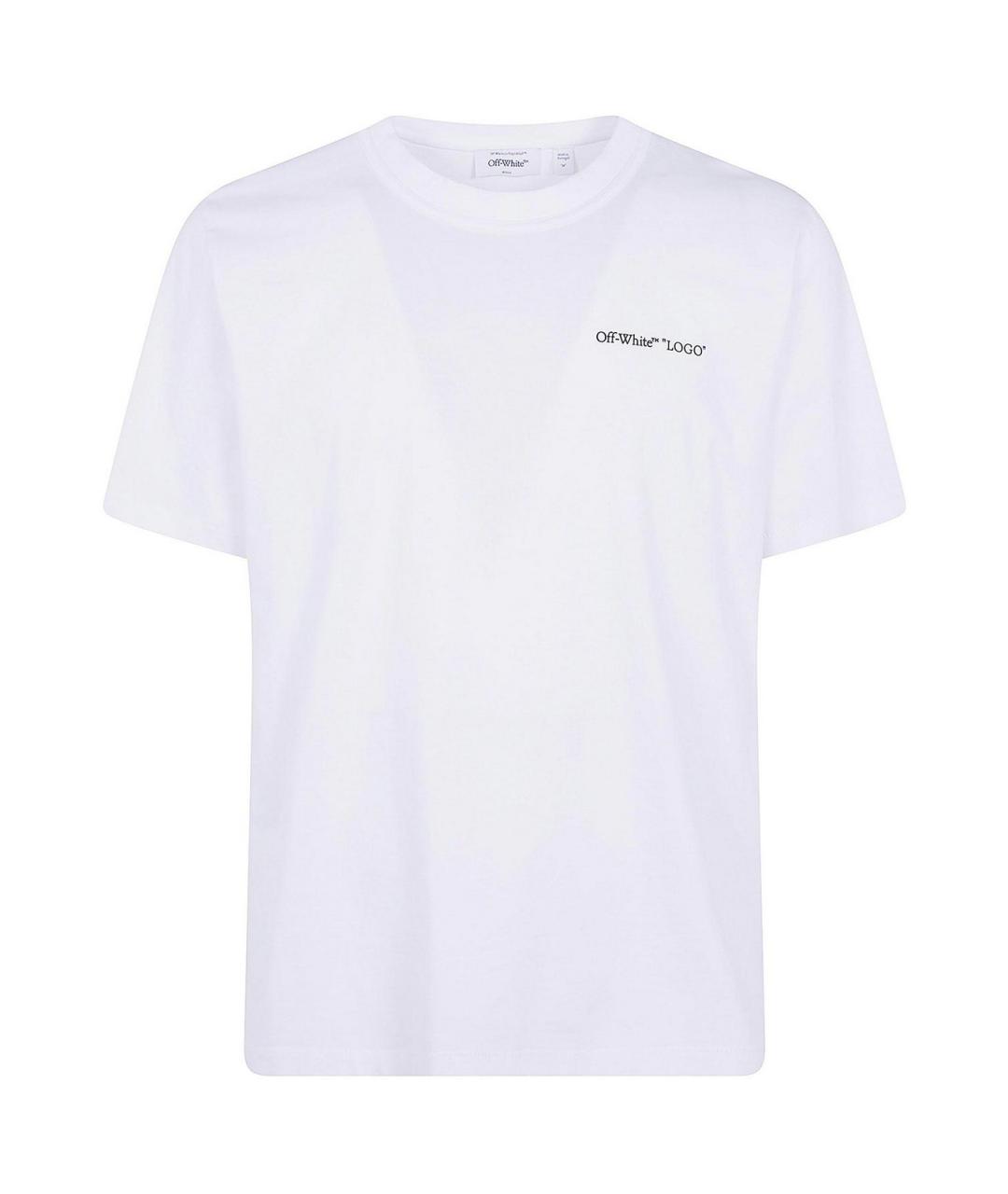 OFF-WHITE Белая хлопковая футболка, фото 1