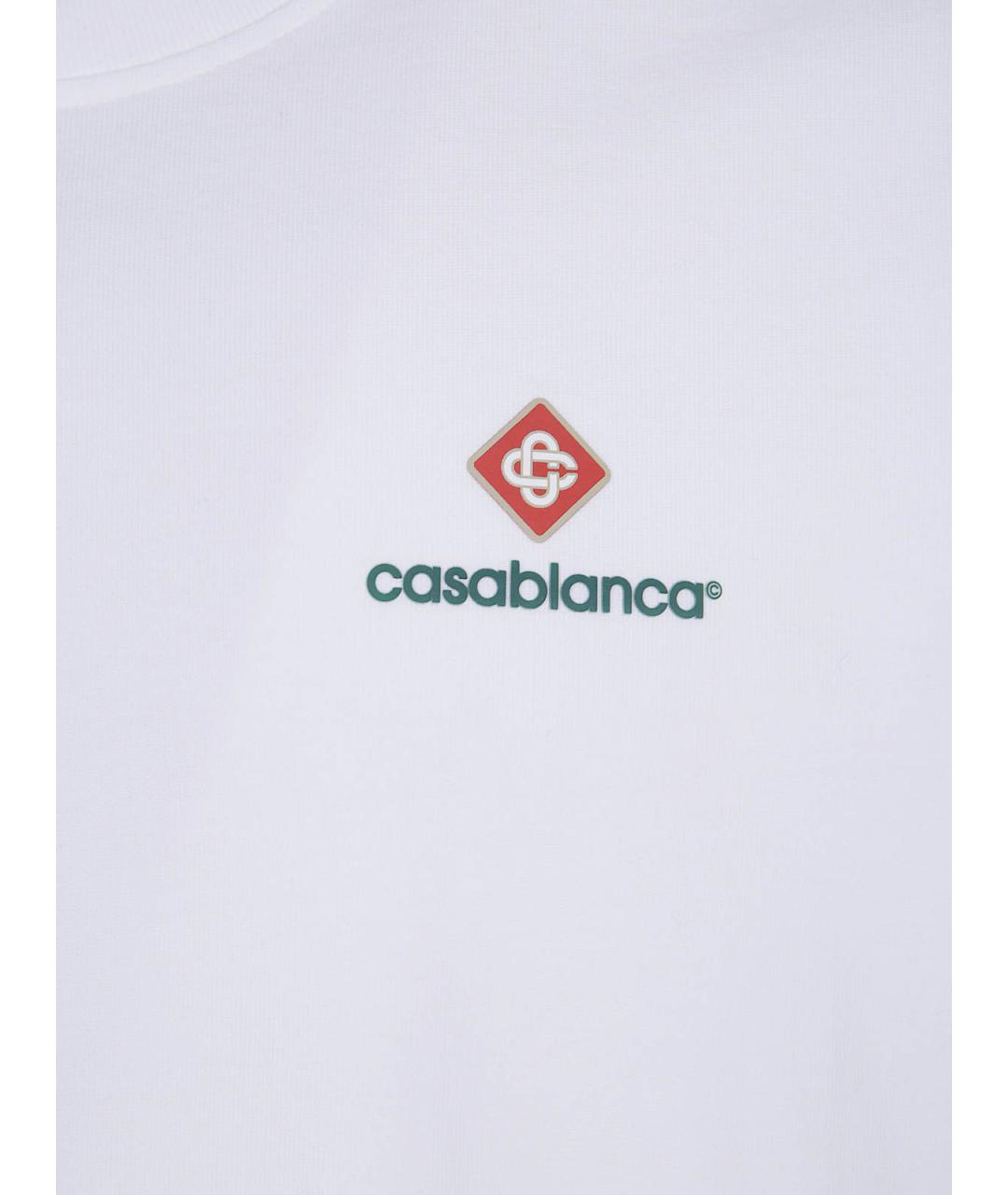 CASABLANCA Белая хлопковая футболка, фото 3