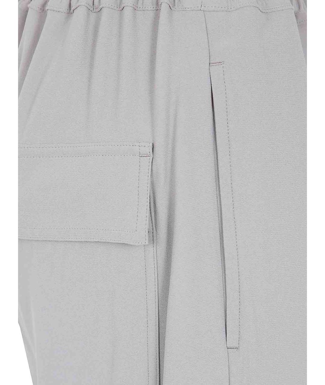 RICK OWENS Белые вискозные прямые брюки, фото 3