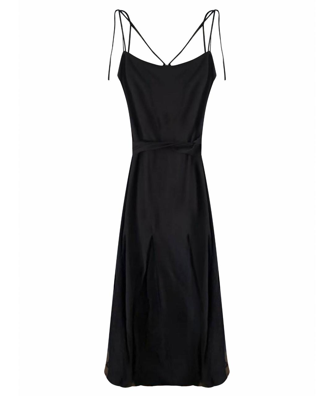 JOHN RICHMOND Черное шелковое вечернее платье, фото 1