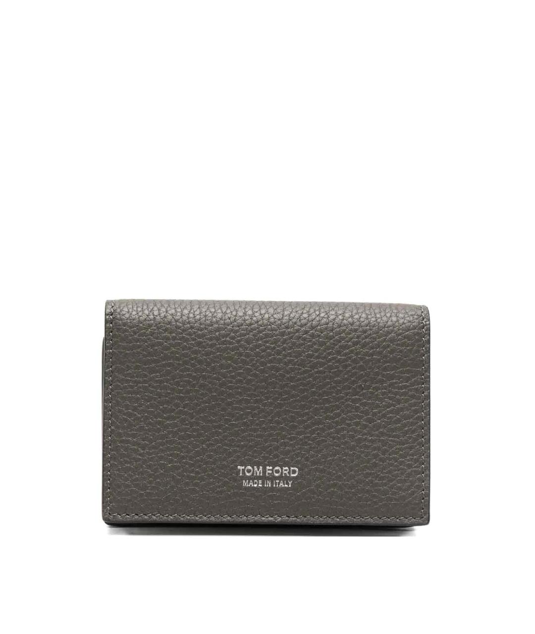 TOM FORD Серый кожаный кардхолдер, фото 1