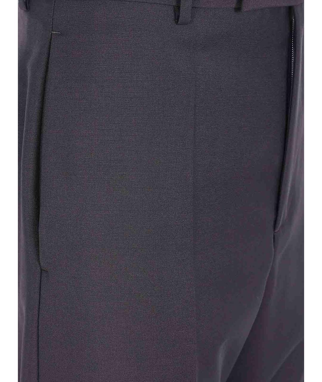 JIL SANDER Коричневые шерстяные повседневные брюки, фото 3