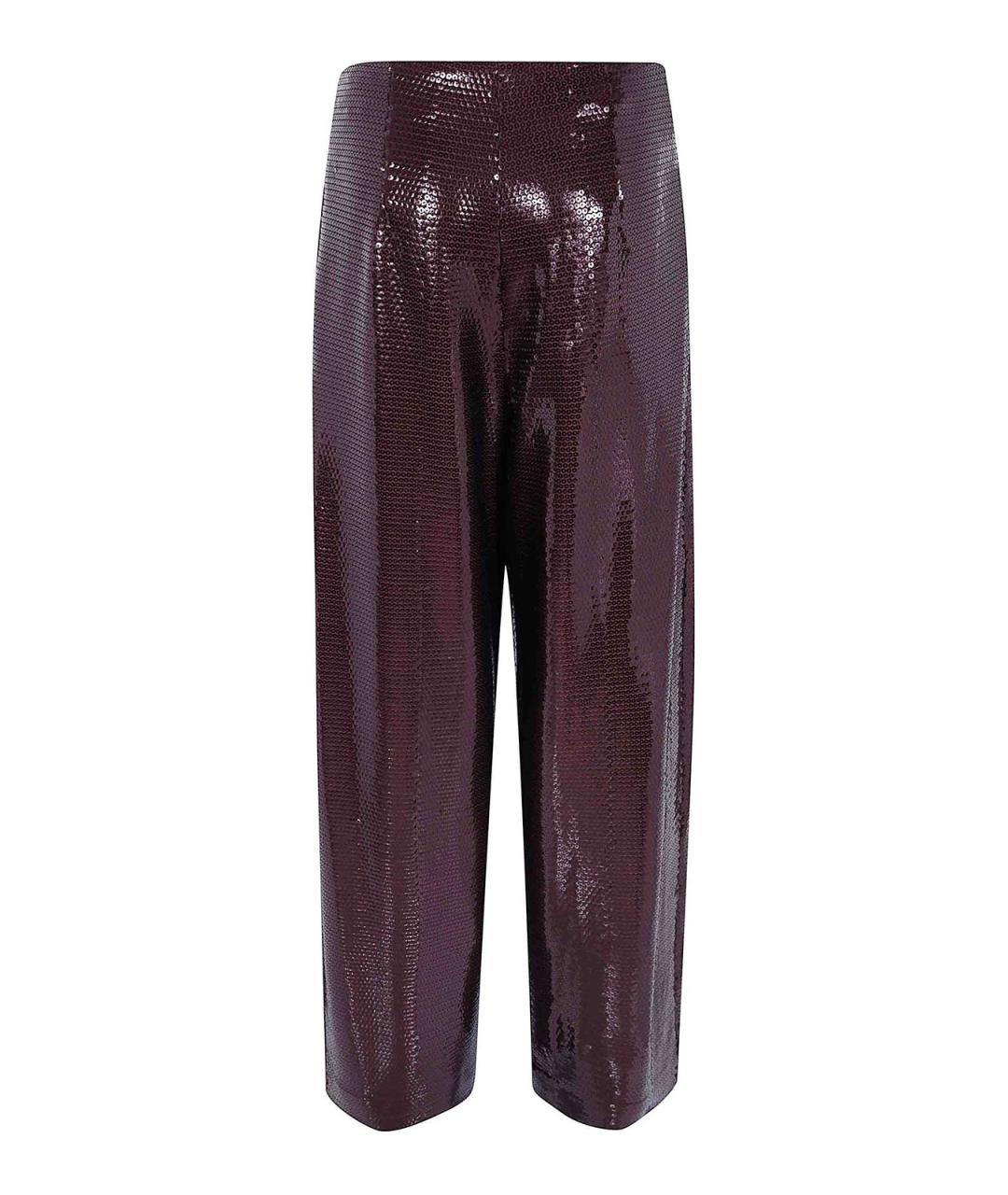 ALBERTA FERRETTI Коричневые полиэстеровые брюки широкие, фото 2