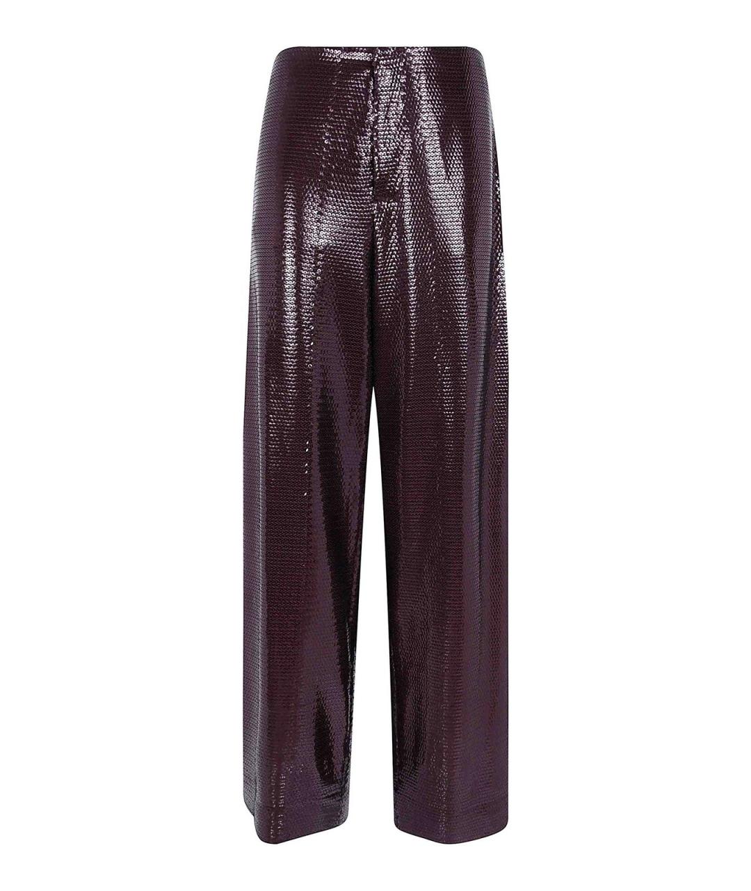 ALBERTA FERRETTI Коричневые полиэстеровые брюки широкие, фото 1