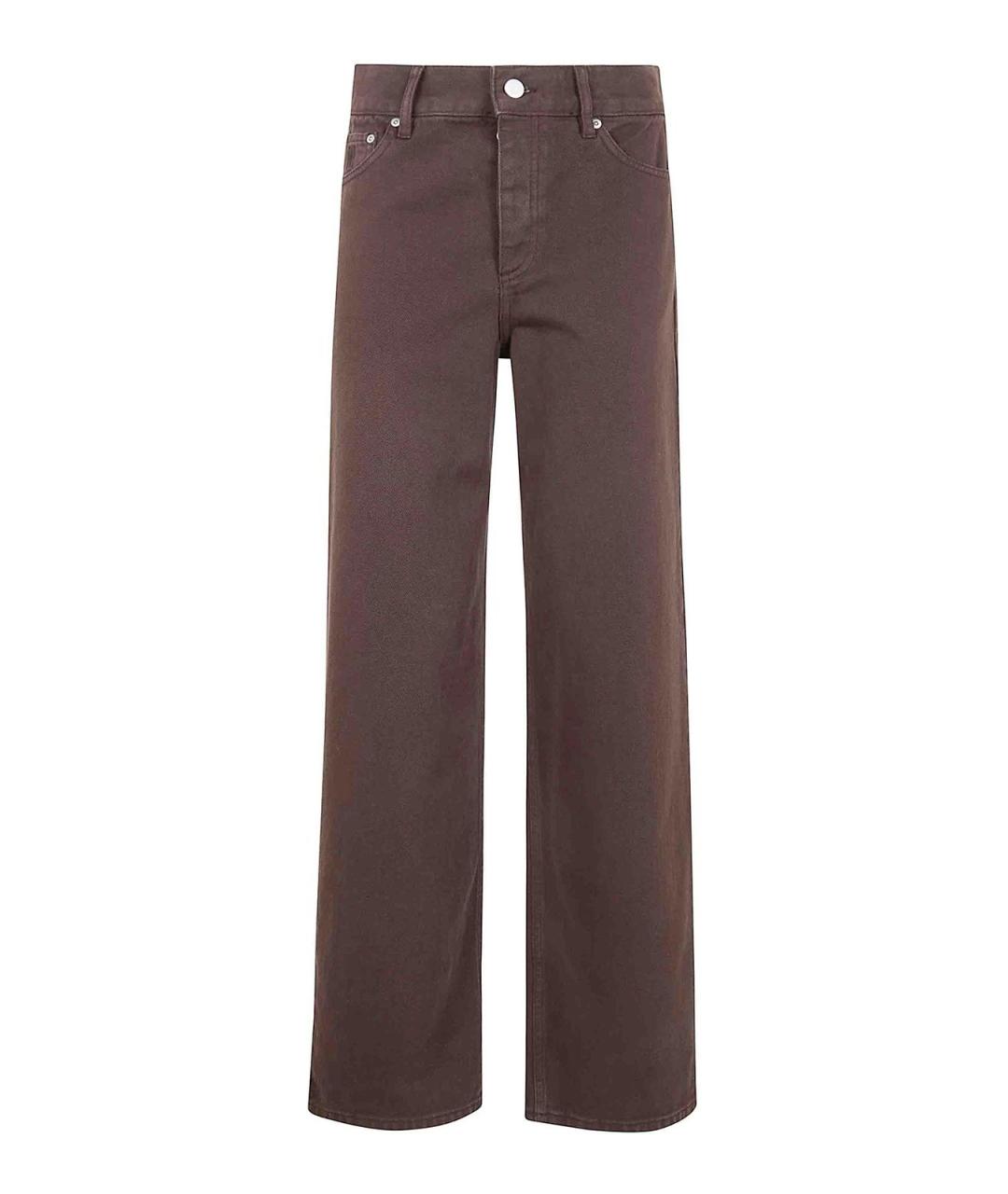 BY MALENE BIRGER Коричневые хлопковые прямые брюки, фото 1