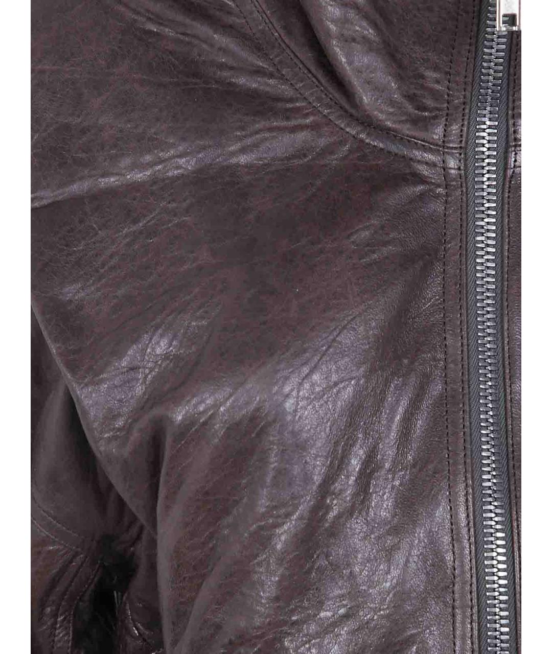 RICK OWENS Коричневая кожаная куртка, фото 3