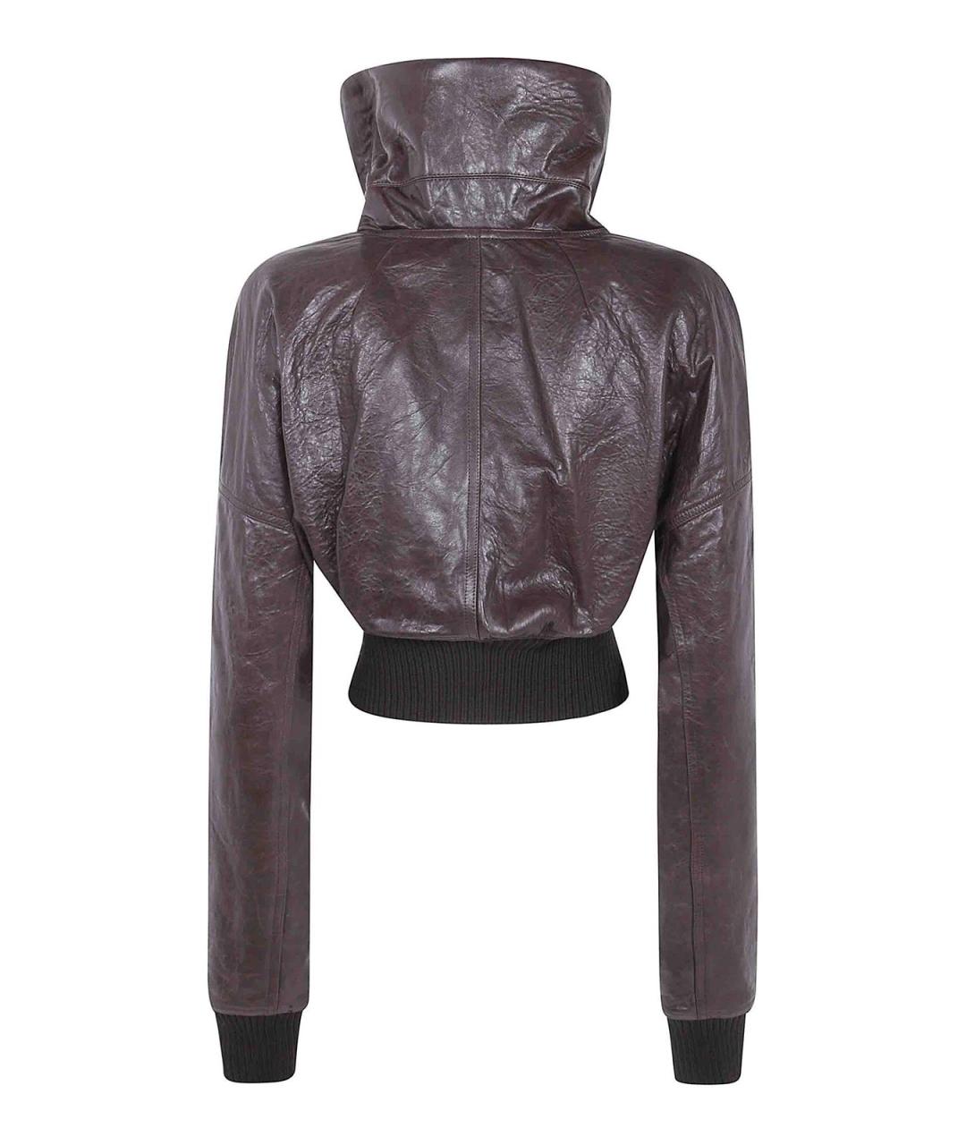 RICK OWENS Коричневая кожаная куртка, фото 2