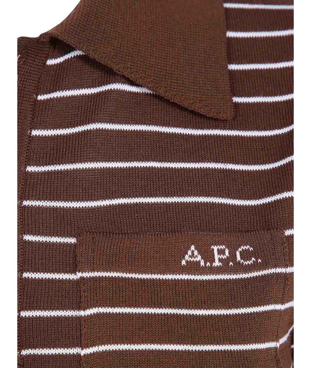 A.P.C. Коричневая хлопковая футболка, фото 3
