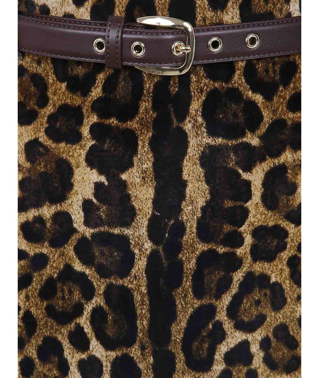 MAX MARA Коричневая бархатная юбка миди, фото 3