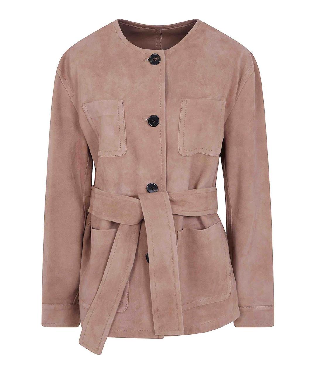 MAX MARA Коричневая замшевая куртка, фото 1