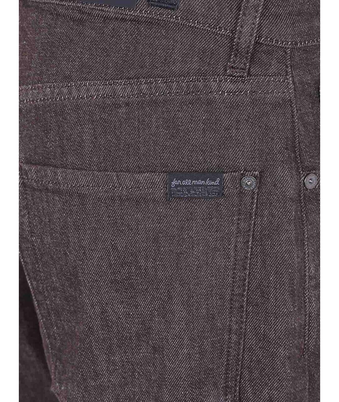 7 FOR ALL MANKIND Коричневые хлопковые прямые джинсы, фото 3