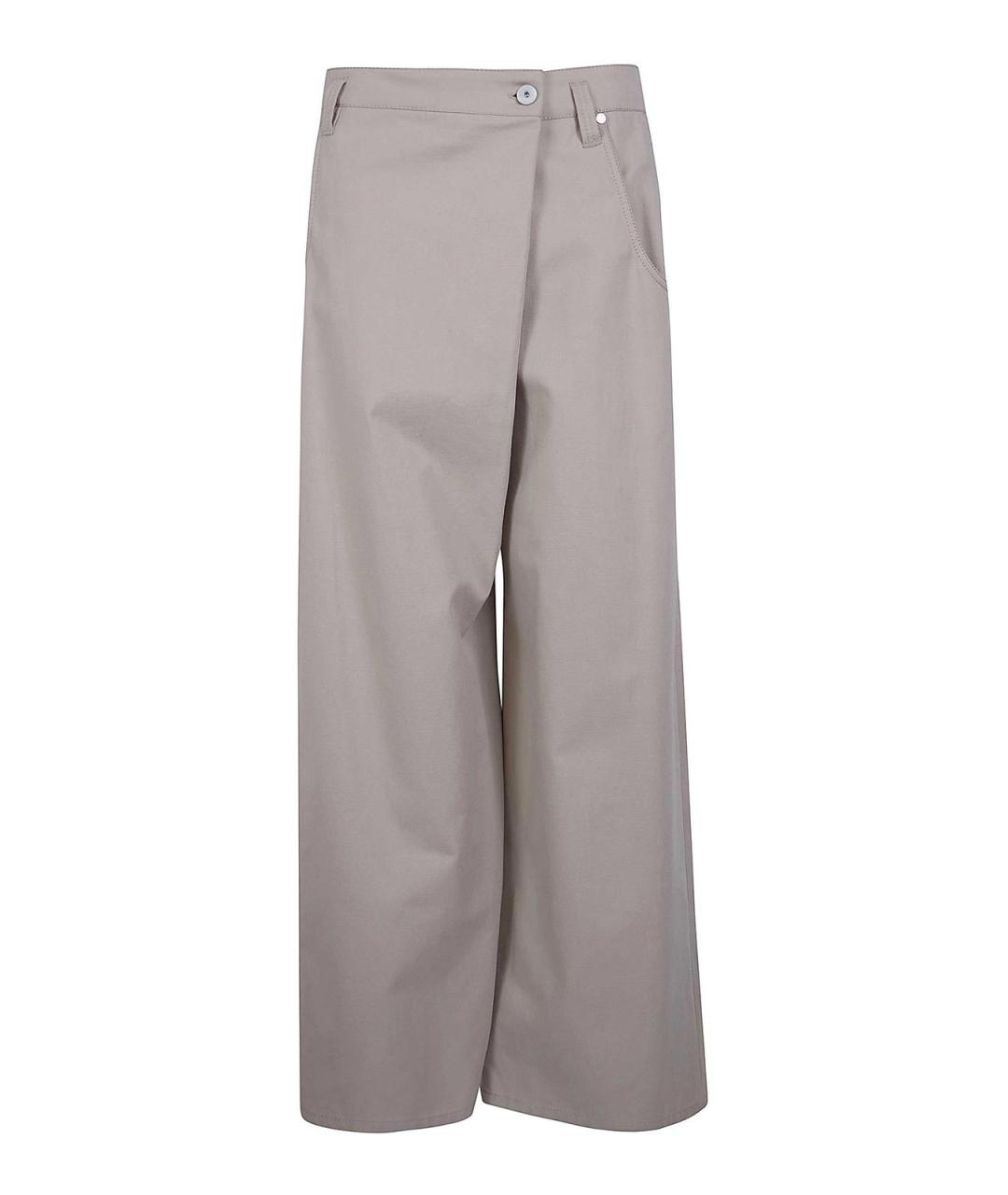 BRUNELLO CUCINELLI Бежевые хлопковые брюки широкие, фото 1
