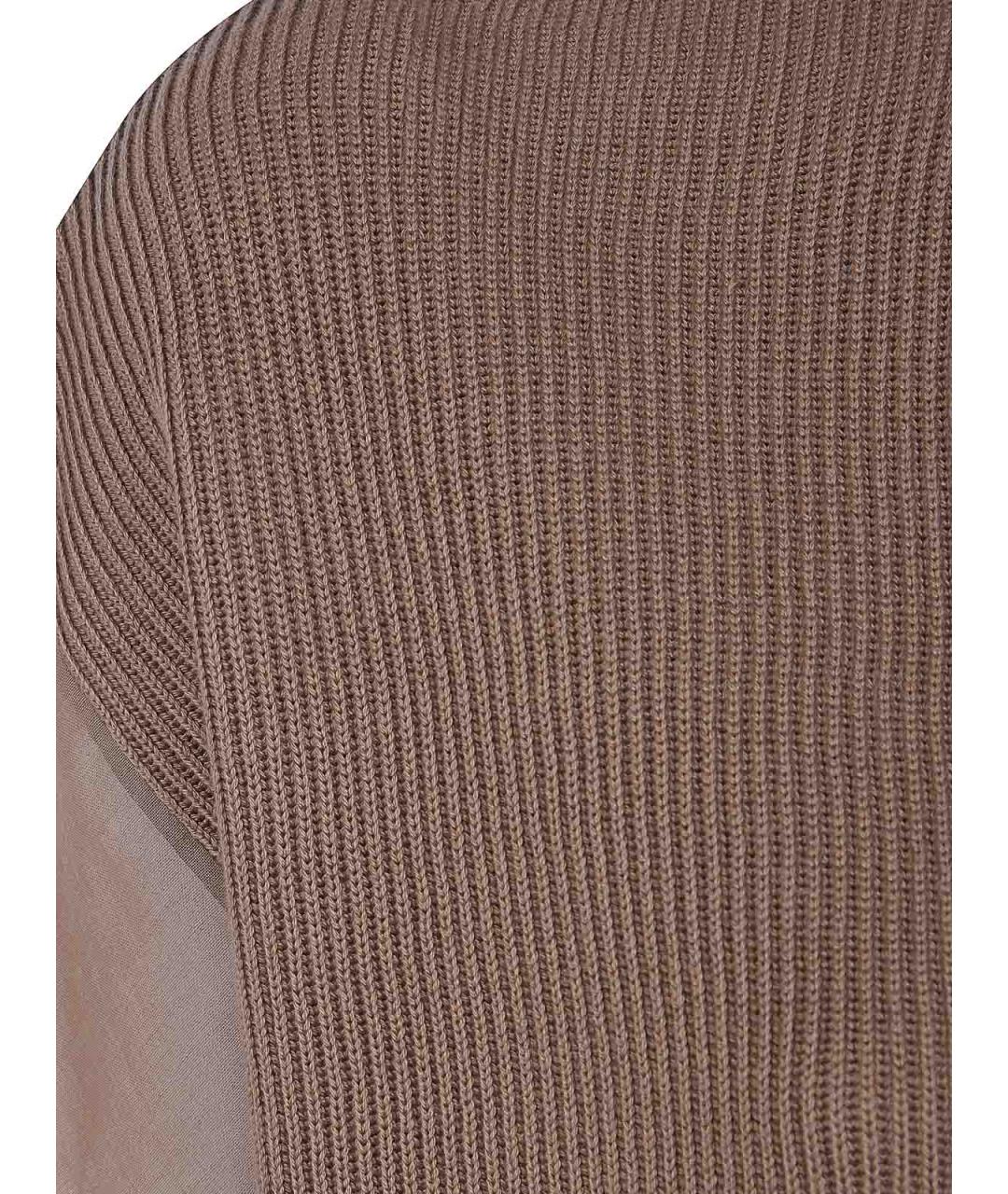 BRUNELLO CUCINELLI Коричневый хлопковый джемпер / свитер, фото 3