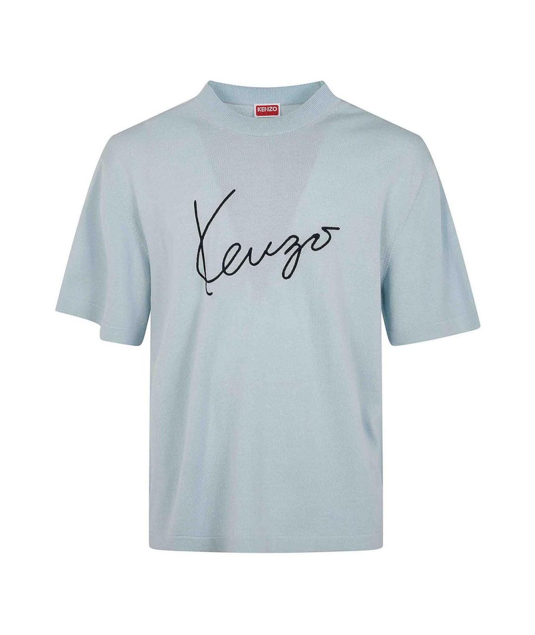 KENZO Синяя шерстяная футболка, фото 1