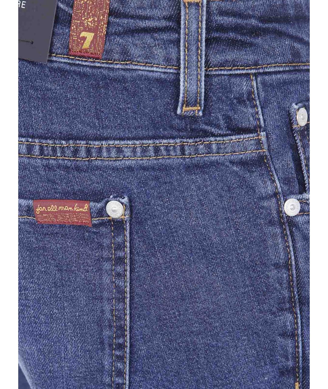 7 FOR ALL MANKIND Синие хлопковые джинсы клеш, фото 3