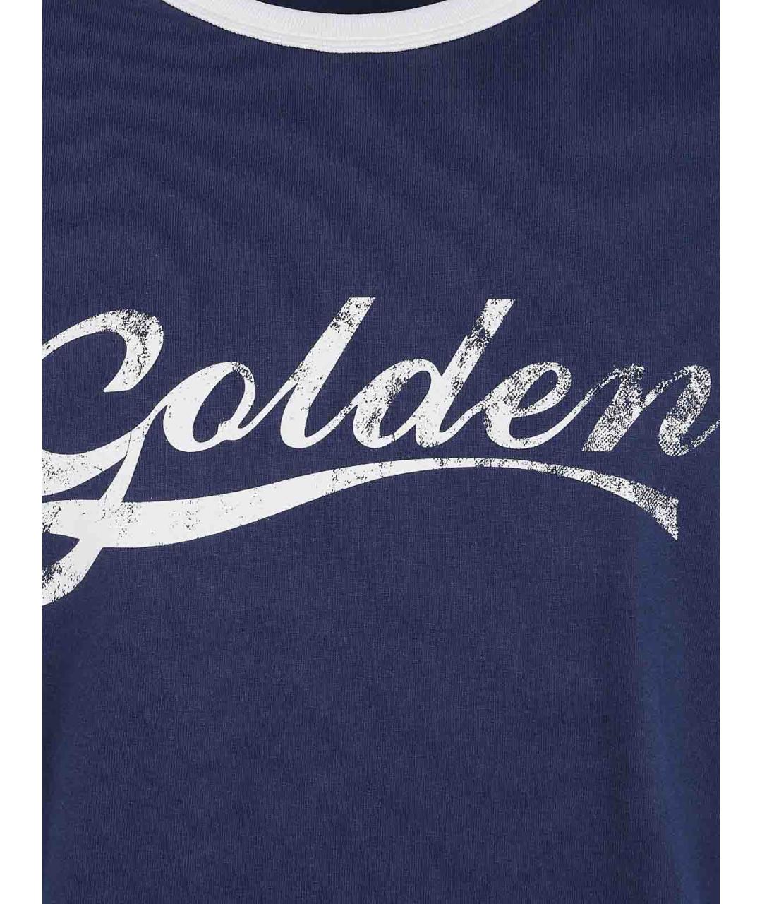 GOLDEN GOOSE Синяя хлопковая футболка, фото 3