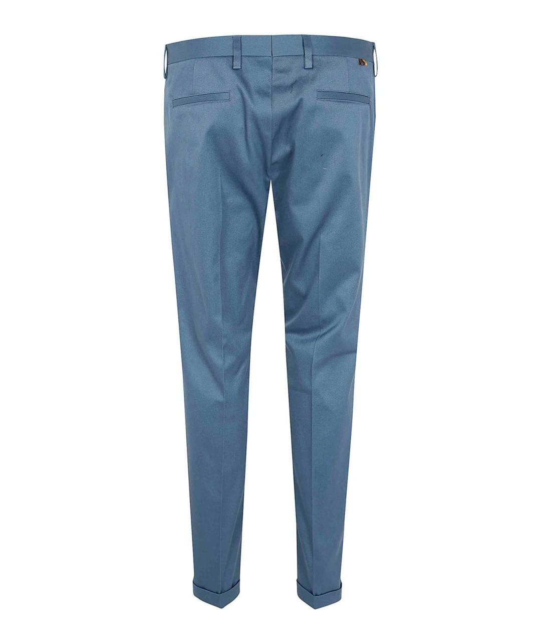 PAUL SMITH Синие хлопковые повседневные брюки, фото 2