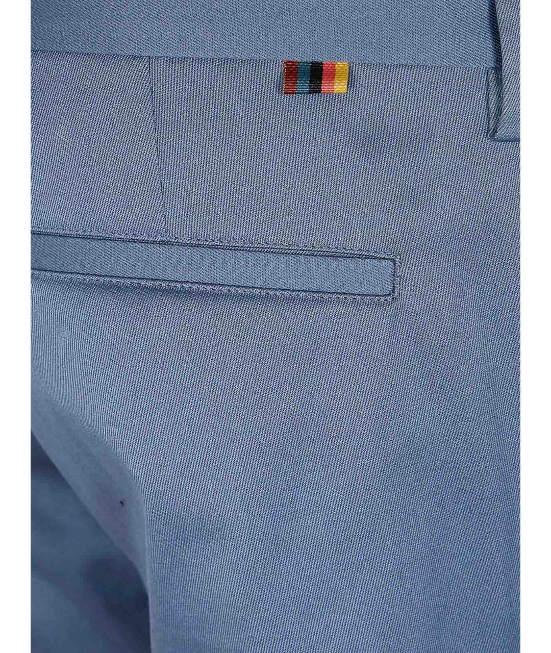 PAUL SMITH Синие хлопковые повседневные брюки, фото 3