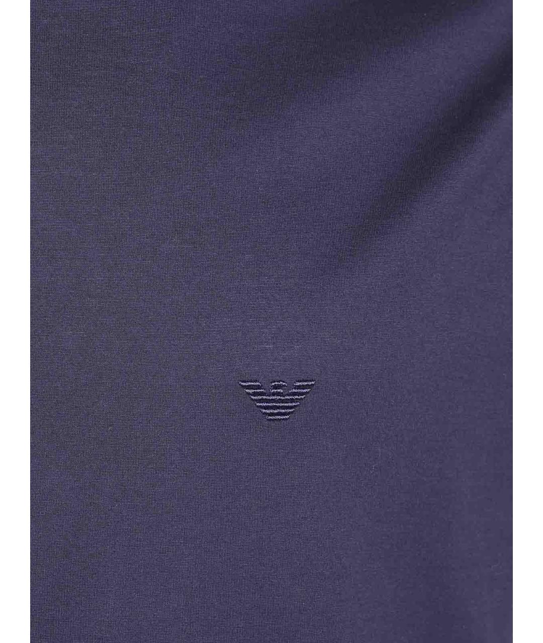 EMPORIO ARMANI Синяя хлопковая футболка, фото 3