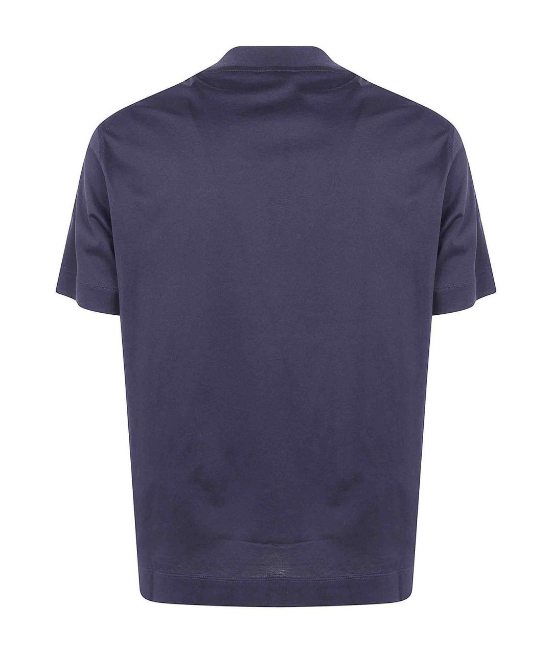 EMPORIO ARMANI Синяя хлопковая футболка, фото 2