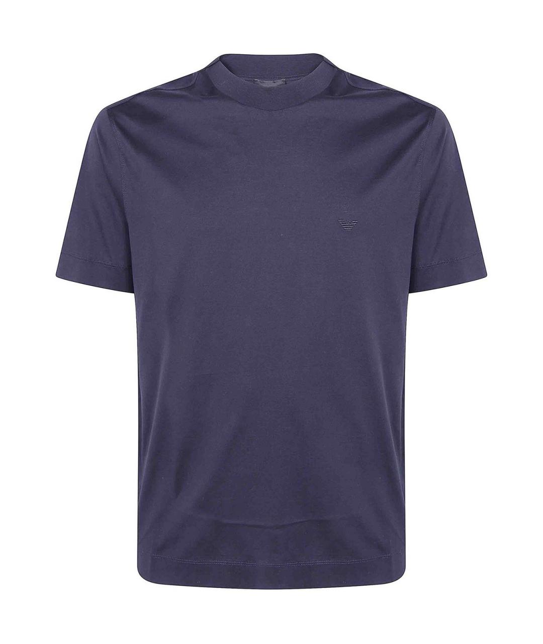 EMPORIO ARMANI Синяя хлопковая футболка, фото 1