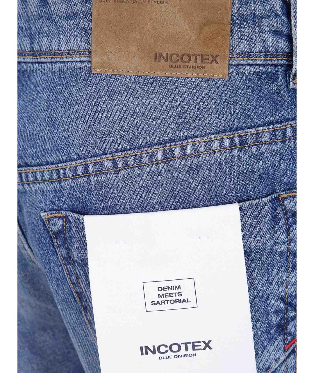 INCOTEX Синие хлопковые прямые джинсы, фото 3