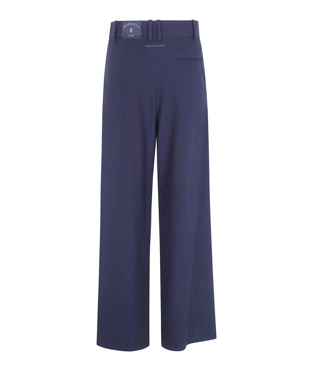 MM6 MAISON MARGIELA Синие полиэстеровые брюки широкие, фото 2
