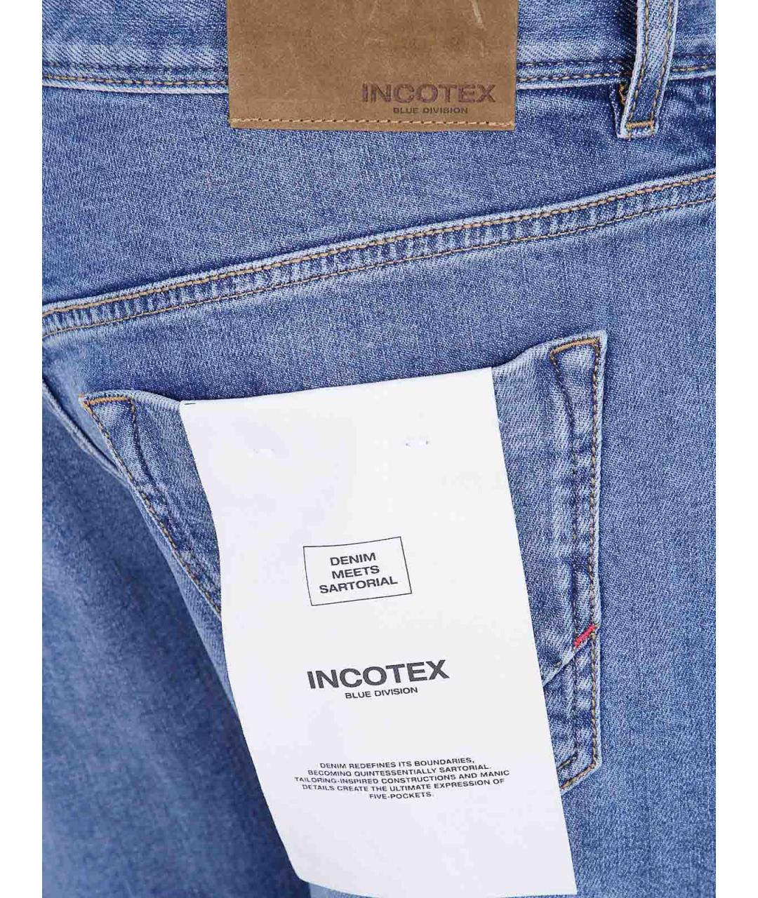 INCOTEX Синие хлопковые прямые джинсы, фото 3