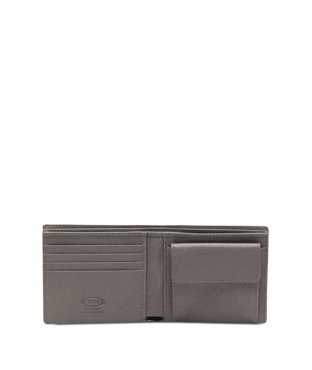 TOD'S Серый кожаный кошелек, фото 3
