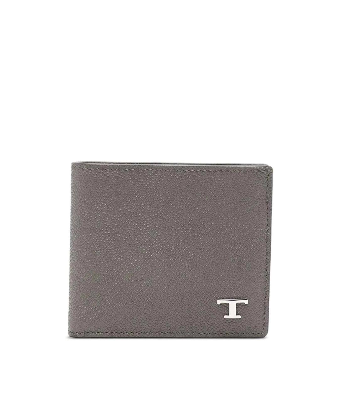 TOD'S Серый кожаный кошелек, фото 1