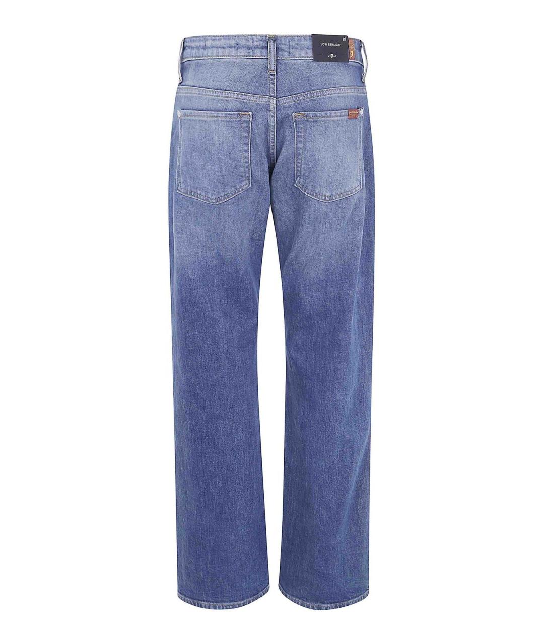 7 FOR ALL MANKIND Синие хлопковые прямые джинсы, фото 2