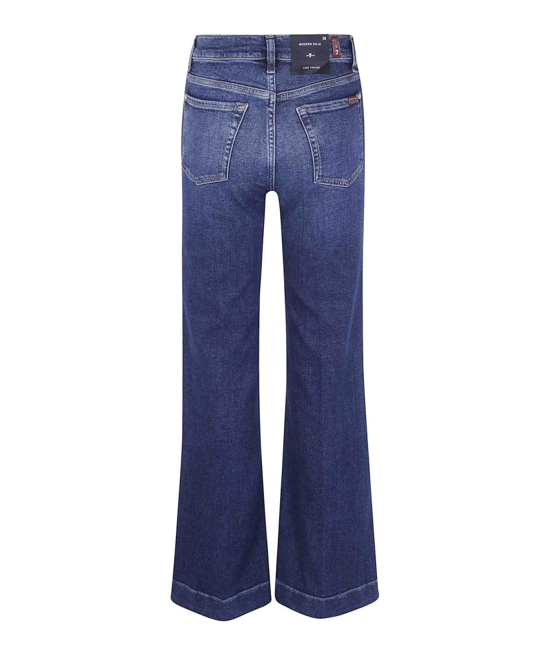 7 FOR ALL MANKIND Синие хлопковые прямые джинсы, фото 2